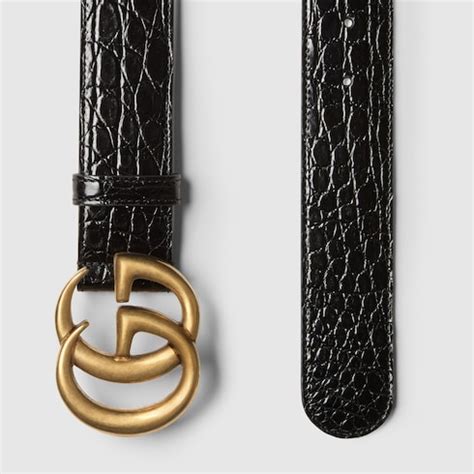 Gucci Crocodile belt with Double G buckle